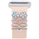 (image for) Pearl Flower Watch Band Charm Set Rose Gold Compatible with all Apple Watch Series