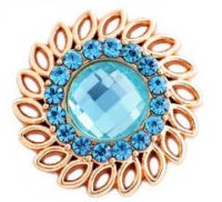 (image for) Snap Jewelry Rhinestone - Gold Faceted Crystal Light Blue