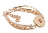 (image for) Snap Jewelry Bracelet Lobster - CZ Snake & Link Chain Gold Pl.