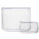 (image for) 2pc Set White & Clear Zippered Insert Pouches