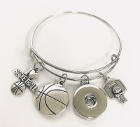 (image for) Snap Jewelry Wire Expandable Bangle - Basketball