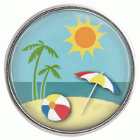 (image for) Snap Glass Jewelry - Beach Palm Trees