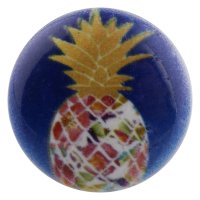 (image for) Snap Jewelry Enamel Ceramic - Pineapple with Gold Fronds