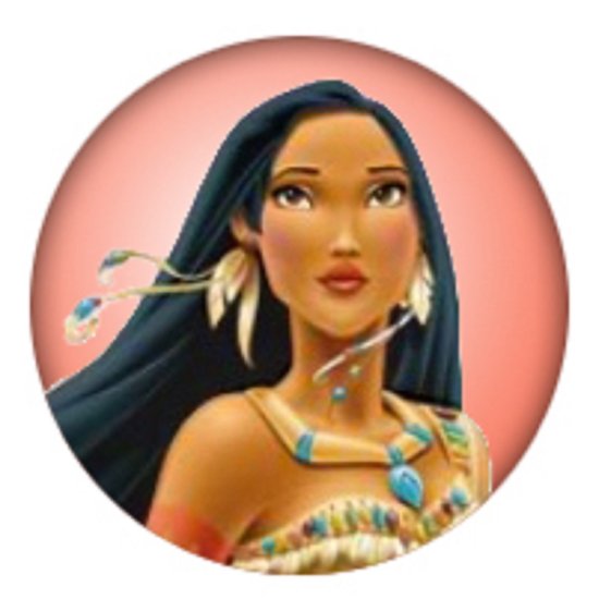 (image for) Snap Jewelry Ceramic Pocahontas Cartoon Princess fit Ginger Snap - Click Image to Close