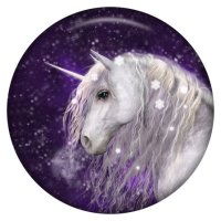 (image for) Snap Jewelry Enamel Ceramic - Unicorn Purple & White