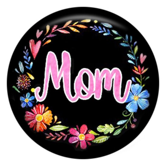 (image for) Snap Jewelry Enamel Ceramic - Mom Floral Wreath - Click Image to Close