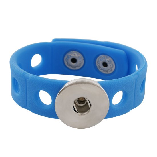 (image for) Children Shoe Charm & Snap Bracelet Blue fits 18mm & Jibbitz - Click Image to Close