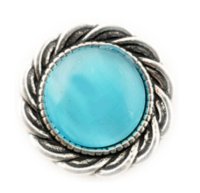 (image for) Snap Jewelry Cat's Eye Light Blue Scroll Halo