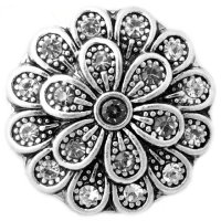 (image for) Snap Jewelry Rhinestone - Flower - Gray