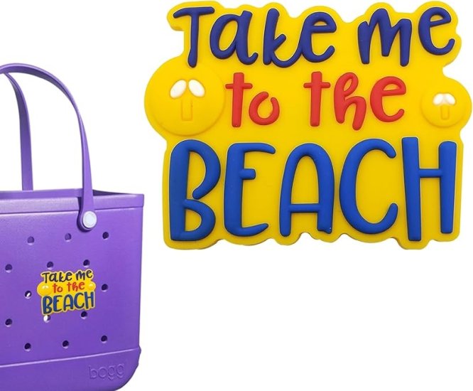 (image for) Take Me to Beach Bag Charm Compatible for Bogg, Simply Southern & Other Major Brands - Click Image to Close