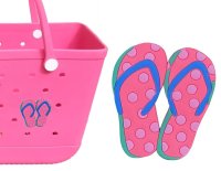 (image for) Flip Flops Pink Bag Charm Compatible for Bogg, Simply Southern & Other Major Brands