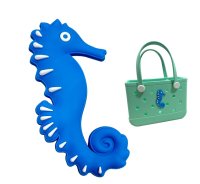 (image for) Seahorse Blue Bag Charm Compatible for Bogg, Simply Southern & Other Major Brands