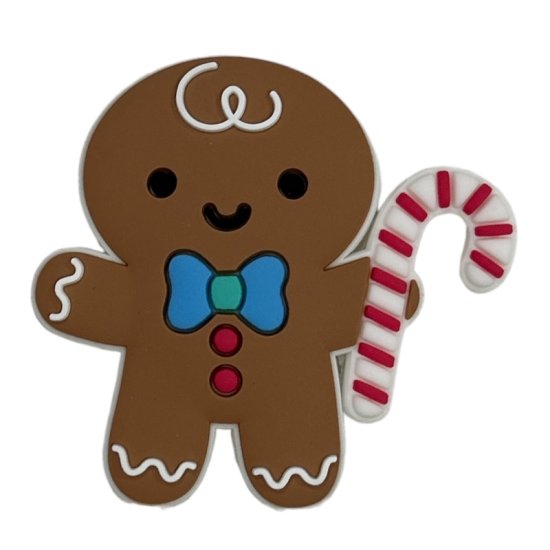 (image for) Gingerbread Man Christmas Bag Charm Compatible for Bogg, Simply Southern & Other Major Brands - Click Image to Close