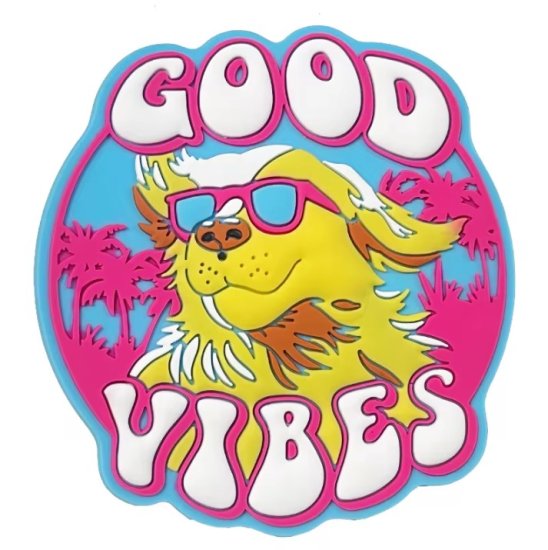 (image for) Good Vibes Dog Bag Charm Compatible for Bogg, Simply Southern & Other Major Brands - Click Image to Close