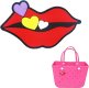 (image for) Red Lips Kiss Bag Charm Compatible for Bogg, Simply Southern & Other Major Brands