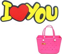 (image for) I Love You Heart Bag Charm Compatible for Bogg, Simply Southern & Other Major Brands