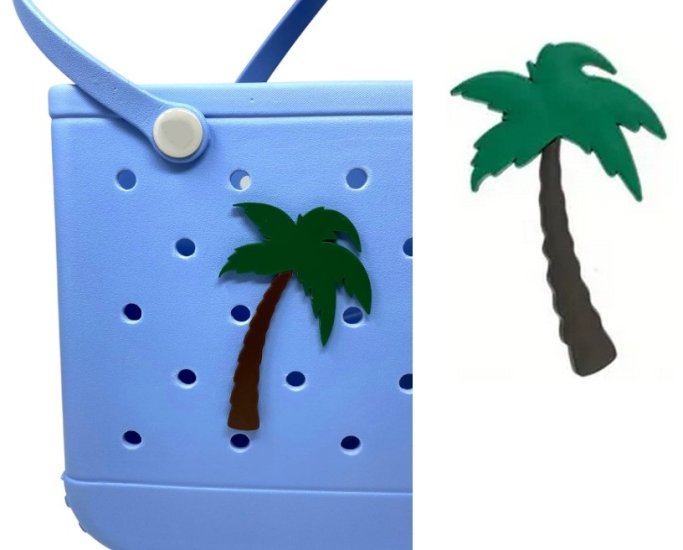 (image for) Palm Tree Bag Charm Compatible for Bogg, Simply Southern & Other Major Brands - Click Image to Close