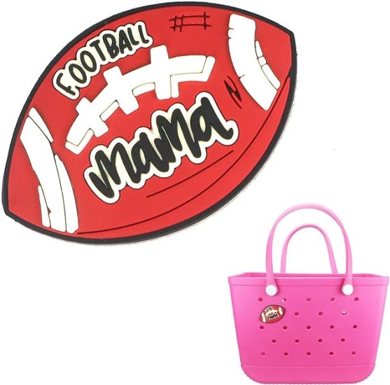 (image for) Football Mama Bag Charm Compatible for Bogg, Simply Southern & Other Major Brands - Click Image to Close