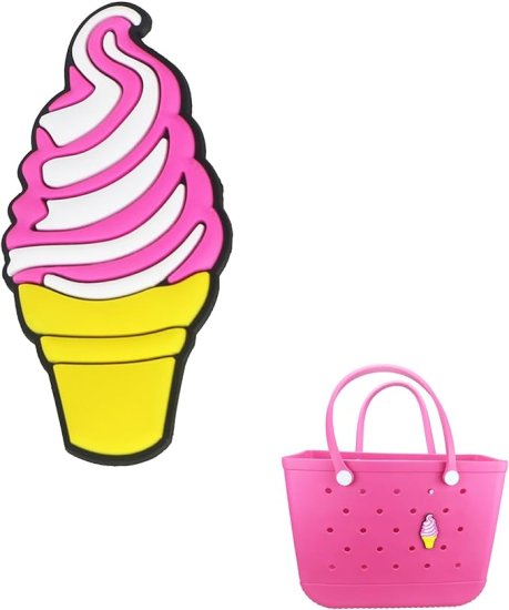 (image for) Ice Cream Bag Charm Compatible for Bogg, Simply Southern & Other Major Brands - Click Image to Close