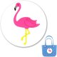 (image for) Pink Flamingo Round Bag Charm Compatible for Bogg, Simply Southern & Other Major Brands