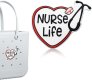 (image for) Nurse Life Heart Bag Charm Compatible for Bogg, Simply Southern & Other Major Brands