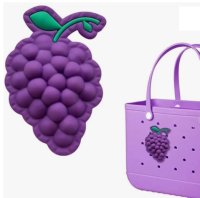 (image for) Grape Bag Charm Compatible for Bogg, Simply Southern & Other Major Brands