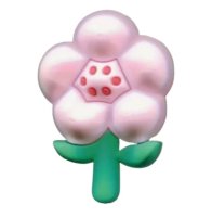 (image for) Pink Flower Stem Bag Charm Compatible for Bogg, Simply Southern & Other Major Brands