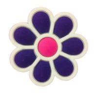 (image for) Dark Purple Flower Bag Charm Compatible for Bogg, Simply Southern & Other Major Brands