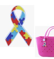 (image for) Autism Puzzle Bag Charm Compatible for Bogg, Simply Southern & Other Major Brands