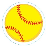 (image for) Softball Round Bag Charm Compatible for Bogg, Simply Southern & Other Major Brands