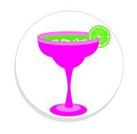 (image for) Martini Margaritaville Round Bag Charm Compatible for Bogg, Simply Southern & Other Major Brands