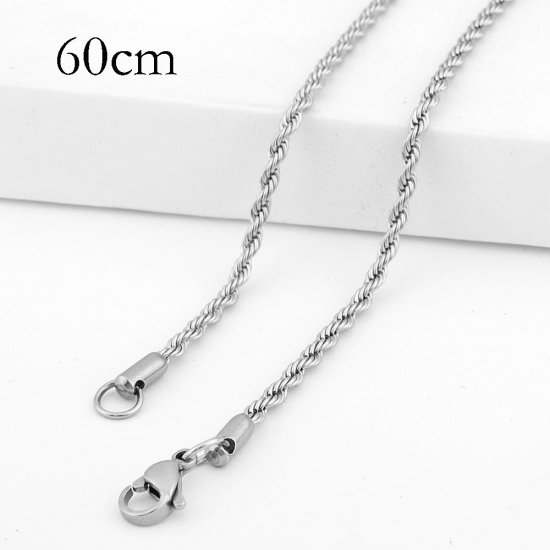 (image for) Stainless Steel Rope Chain 24" lobster Clasp Anti Tarnish - Click Image to Close