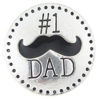 (image for) Snap Jewelry 18-20mm #1 Dad Enamel Mustache Father's Day