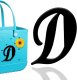 (image for) D - Letter Monogram Charm for Our Beach Bags Jumbo Charms Compatible for bogg, Simply Southern