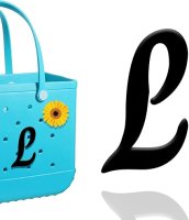 (image for) L - Letter Monogram Charm for Our Beach Bags Jumbo Charms Compatible for bogg, Simply Southern