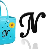 (image for) N - Letter Monogram Charm for Our Beach Bags Jumbo Charms Compatible for bogg, Simply Southern