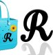 (image for) R - Letter Monogram Charm for Our Beach Bags Jumbo Charms Compatible for bogg, Simply Southern