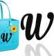 (image for) W - Letter Monogram Charm for Our Beach Bags Jumbo Charms Compatible for bogg, Simply Southern