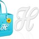 (image for) H - Letter Monogram Charm for Our Beach Bags Jumbo Charms Compatible for bogg, Simply Southern