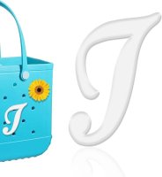 (image for) I - Letter Monogram Charm for Our Beach Bags Jumbo Charms Compatible for bogg, Simply Southern