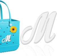 (image for) M - Letter Monogram Charm for Our Beach Bags Jumbo Charms Compatible for bogg, Simply Southern