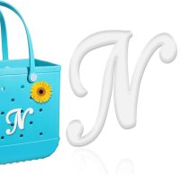 (image for) N - Letter Monogram Charm for Our Beach Bags Jumbo Charms Compatible for bogg, Simply Southern