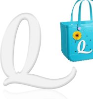 (image for) Q - Letter Monogram Charm for Our Beach Bags Jumbo Charms Compatible for bogg, Simply Southern