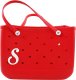 (image for) S - Letter Monogram Charm for Our Beach Bags Jumbo Charms Compatible for bogg, Simply Southern