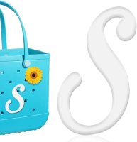 (image for) S - Letter Monogram Charm for Our Beach Bags Jumbo Charms Compatible for bogg, Simply Southern