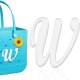 (image for) W - Letter Monogram Charm for Our Beach Bags Jumbo Charms Compatible for bogg, Simply Southern