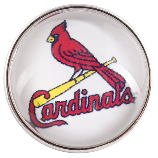 (image for) Snap Glass Jewelry - Sports Cardinals Baseball - Click Image to Close