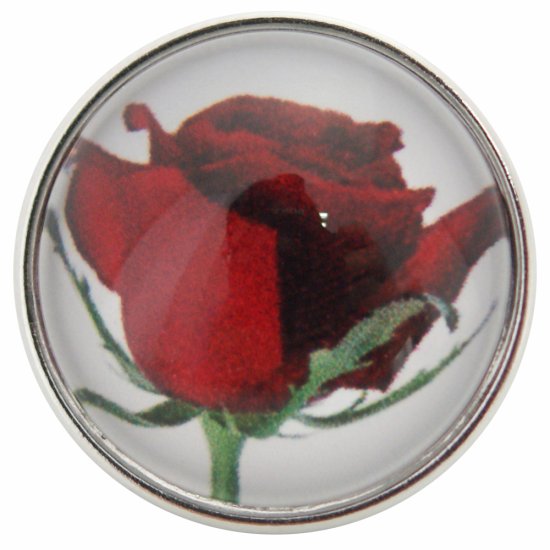 (image for) Snap Glass Jewelry - Flower Rose - Click Image to Close