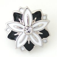 (image for) Snap Jewelry Enamel - Flower White & Black