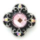 (image for) Snap Jewelry Rhinestone ? Quatrefoil Black with Pink Center